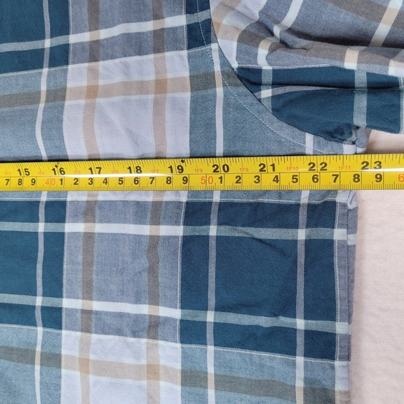 Tommy Bahama Mens Perfect Duo Plaid Flannel Button Up Shirt, Blue, L - Picture 8 of 8